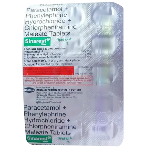 sinarest tablet 15's